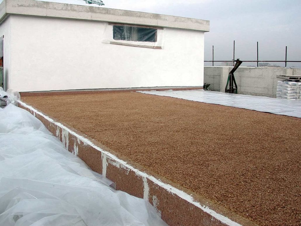 Sottofondo pavimento in sughero, isolamento termico e acustico Isolamento termico terrazzo calpestabile
