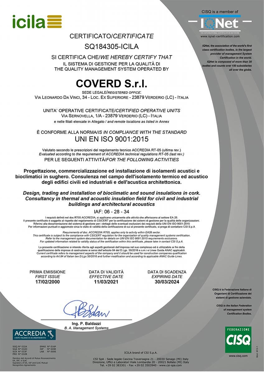 Certificato SQ184305-ICILA - Coverd