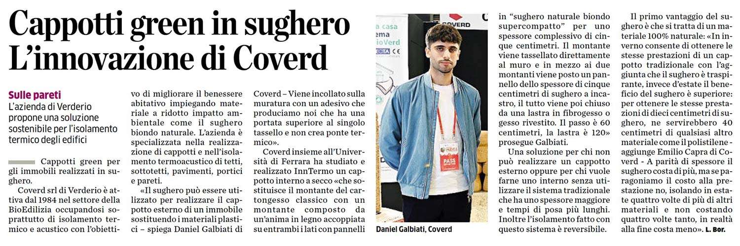 Cappotti green in sughero: l’innovazione sostenibile di Coverd Cappotti green in sughero: l’innovazione sostenibile di Coverd Coverd - BioEdilizia - Isolare secondo natura Efficenza energetica