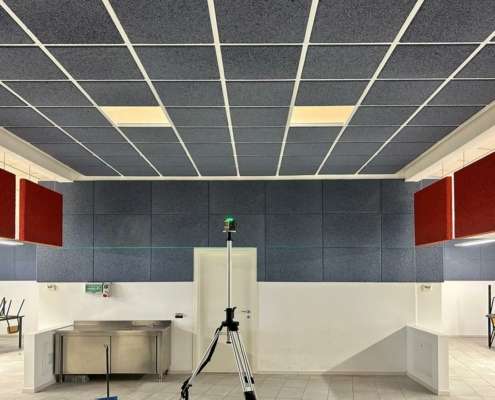 Mensa scolastica Scuola secondaria Pascoli di Curno (BG) Mensa scolastica Scuola secondaria Pascoli di Curno (BG) Coverd - BioEdilizia - Isolare secondo natura Isolamento acustico