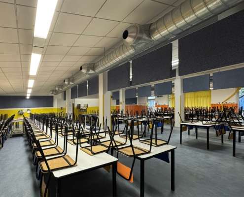 Mensa scolastica Scuola secondaria Pascoli di Curno (BG) Mensa scolastica Scuola secondaria Pascoli di Curno (BG) Coverd - BioEdilizia - Isolare secondo natura Isolamento acustico