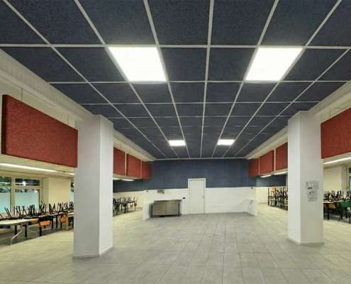 Mensa scolastica Scuola secondaria Pascoli di Curno (BG) Mensa scolastica Scuola secondaria Pascoli di Curno (BG) Coverd - BioEdilizia - Isolare secondo natura Isolamento acustico