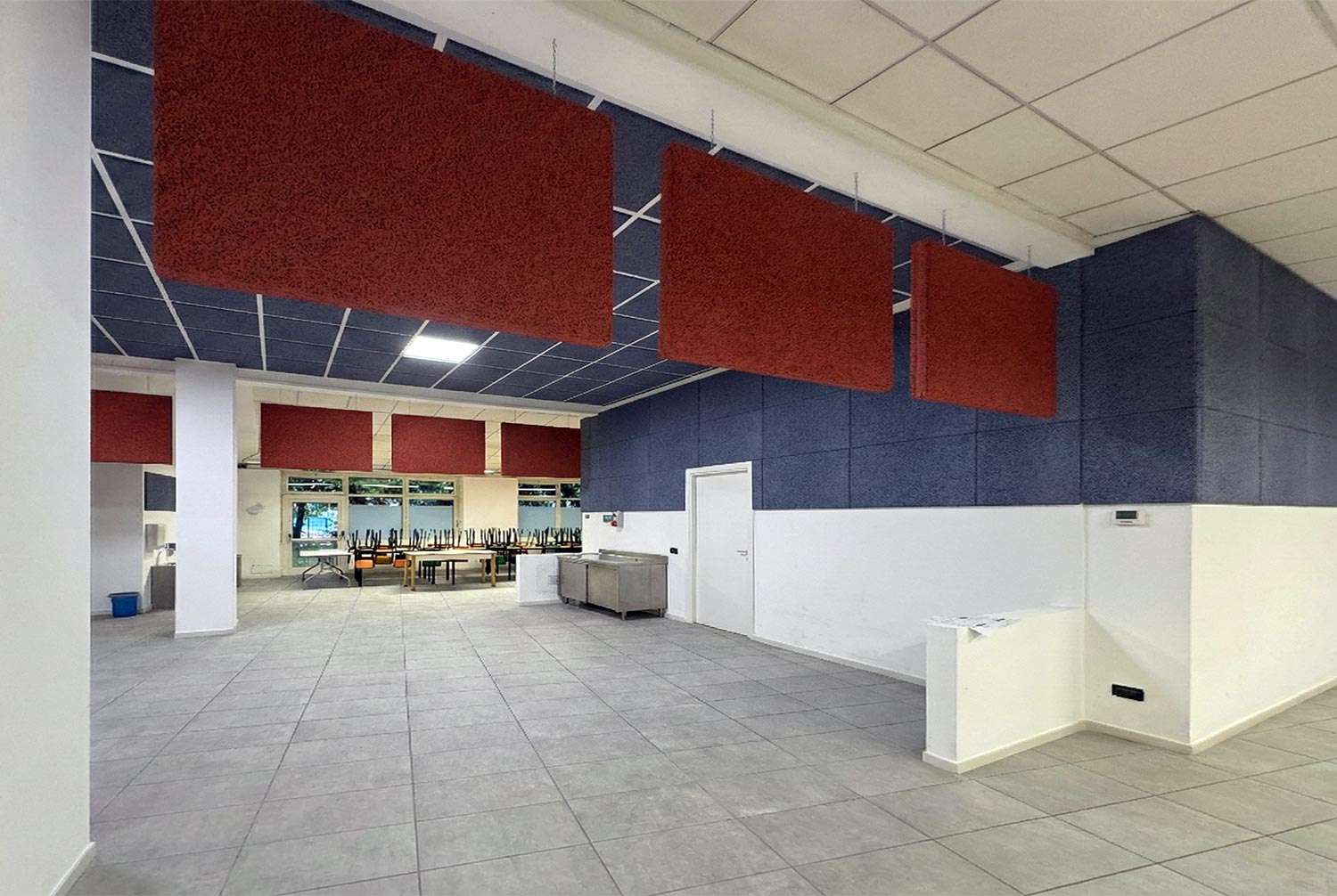 Mensa scolastica Scuola secondaria Pascoli di Curno (BG) - Isolamento acustico Mensa scolastica Scuola secondaria Pascoli di Curno (BG) - Isolamento acustico Coverd - BioEdilizia - Isolare secondo natura Isolamento acustico