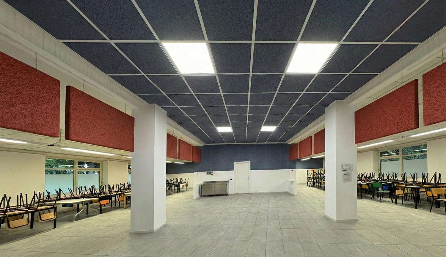 Mensa scolastica Scuola secondaria Pascoli di Curno (BG) Mensa scolastica Scuola secondaria Pascoli di Curno (BG) Coverd - BioEdilizia - Isolare secondo natura Isolamento acustico